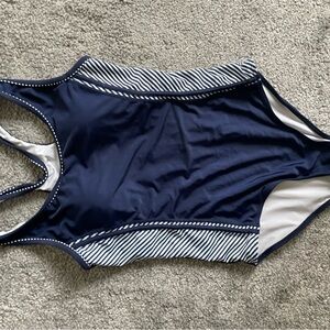Navy Striped One-Piece Swimsuit - Women's Swim